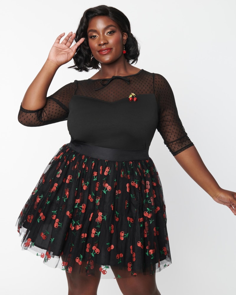 Plus size red flare skirt discount